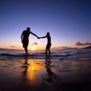 Beach Couple at Sunset