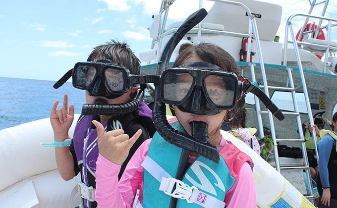 Kids wearing Snorkel