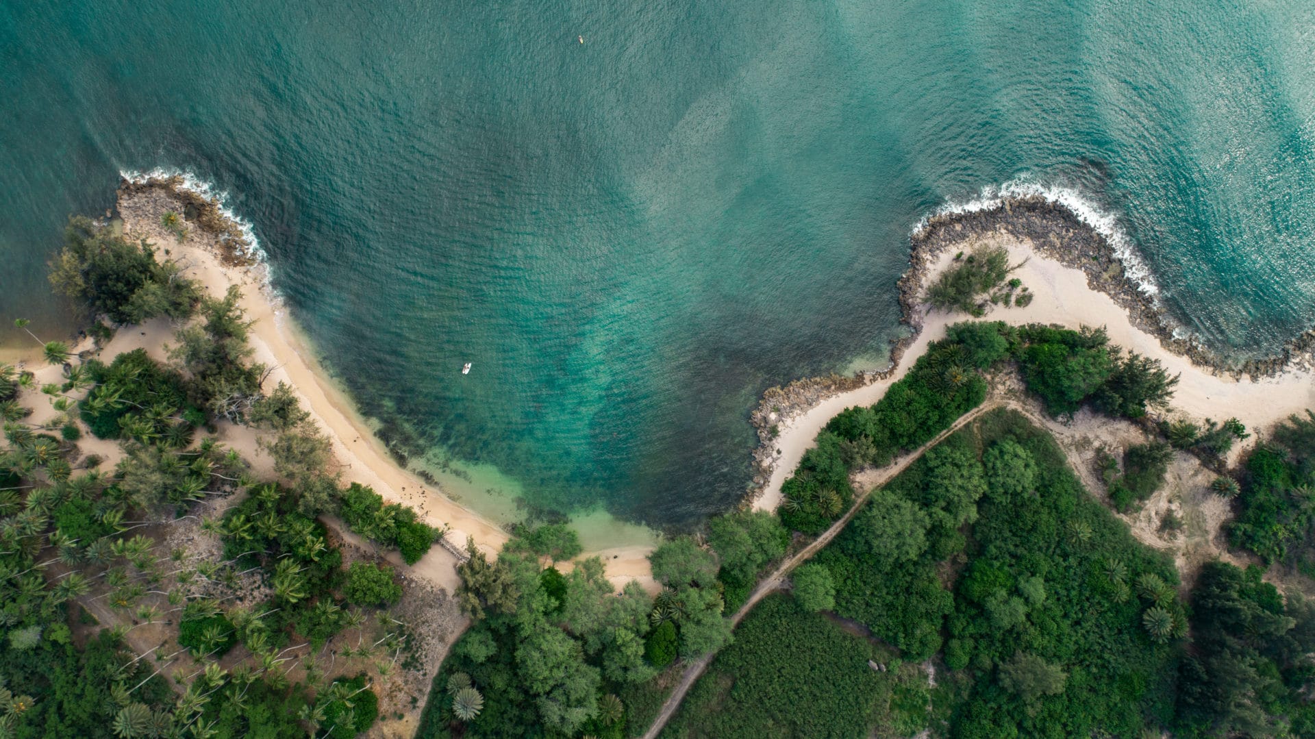 Oahu North Shore Beach Drone shot