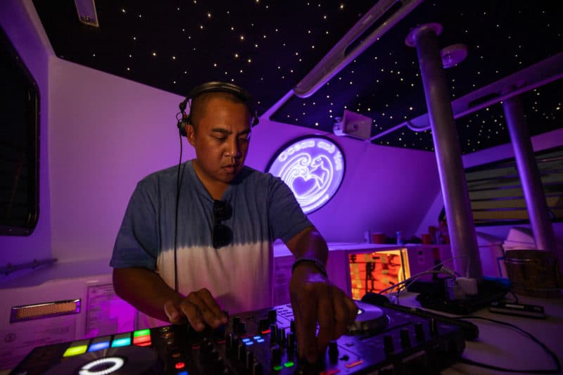 Live DJ spins beats on Waikiki Boat Tour