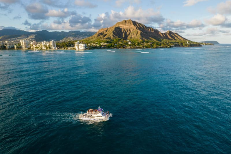 Cruising past Diamond Head in Waikiki