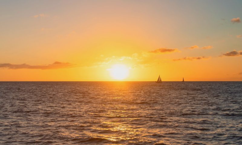 オアフ島ウエストサイドの夕日