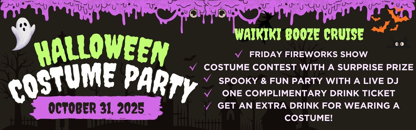 Hawaii Halloween costume party boat