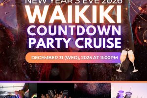 Waikiki New Year’s Eve Party Cruise 2026! Countdown, Champagne Toast & Fireworks