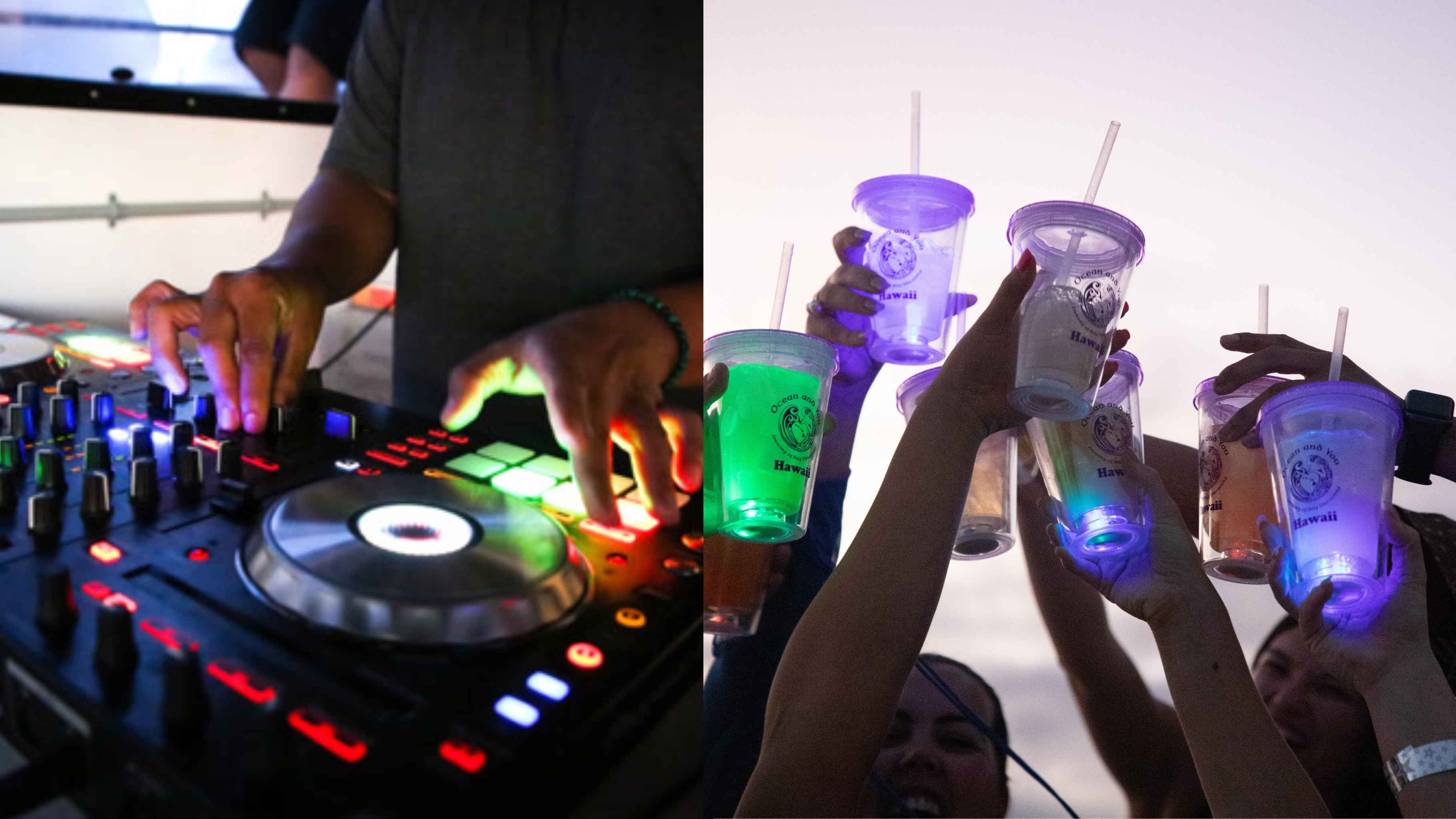 DJ performing live on the Waikiki New Year’s Eve Cruise party boat