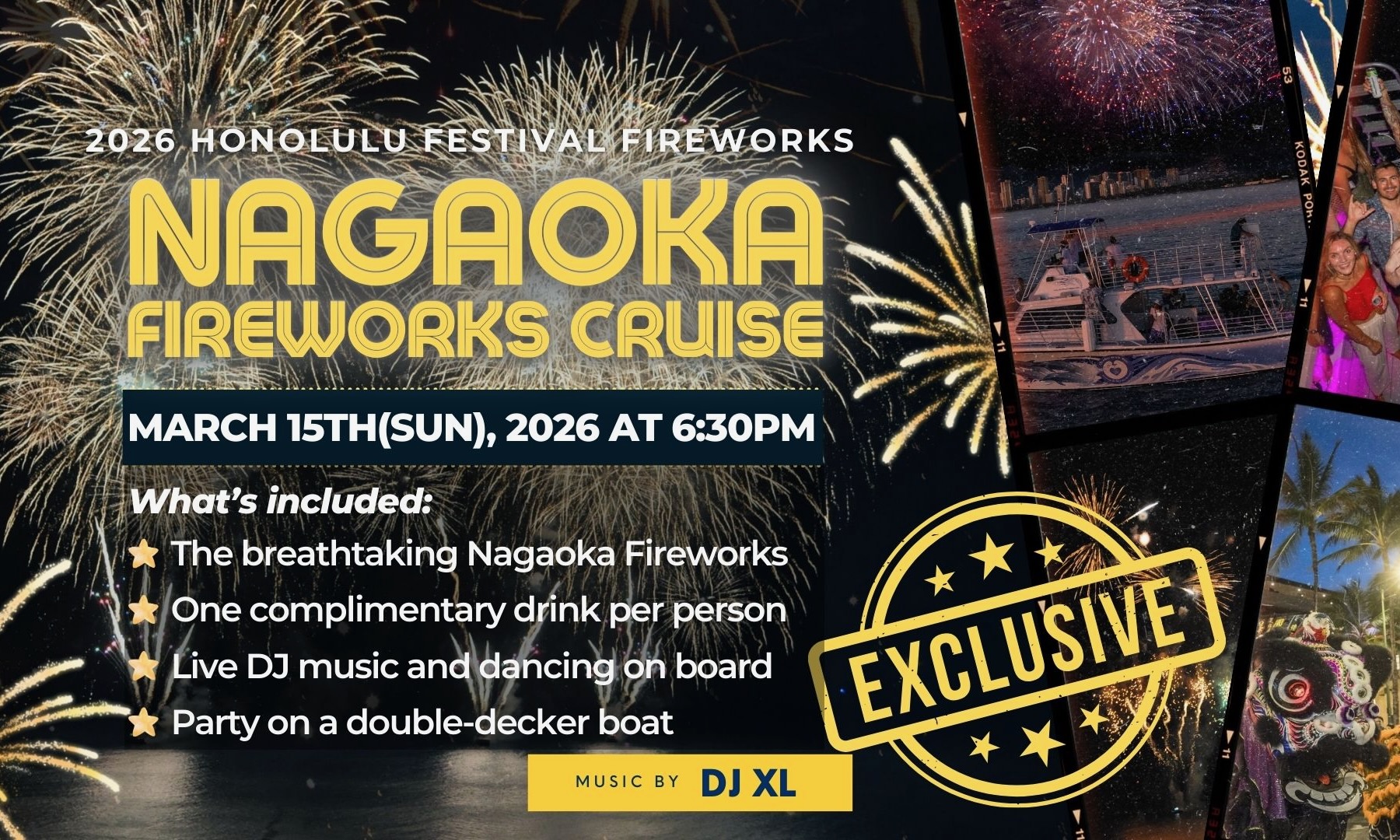 You are currently viewing 2026 Honolulu Festival Finale: Nagaoka Fireworks Cruise in Waikiki on March 15th🎆