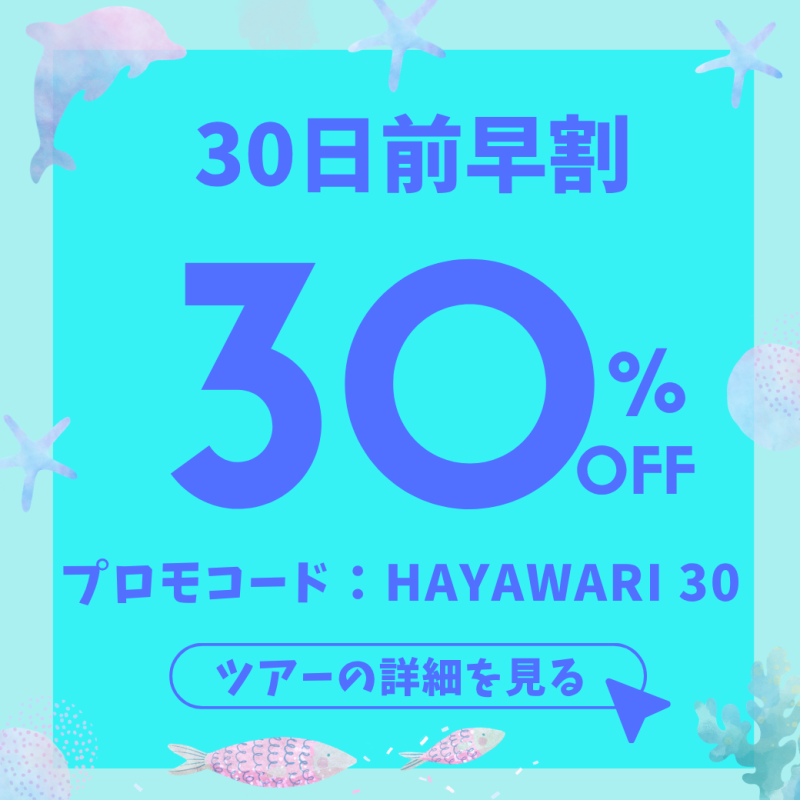早割り30％オフ！バナー