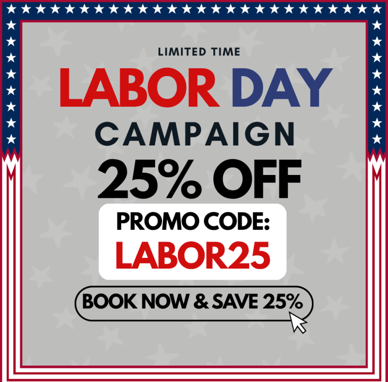 Labor day sale 25%OFF banner