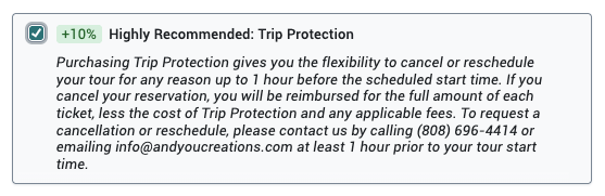 and you creations trip protection check box